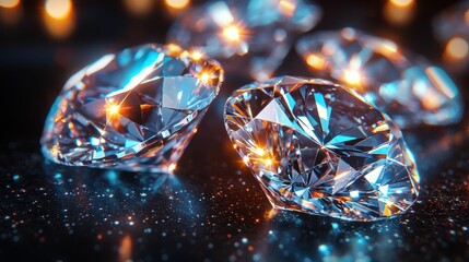 Sparkling diamonds on dark surface (1)