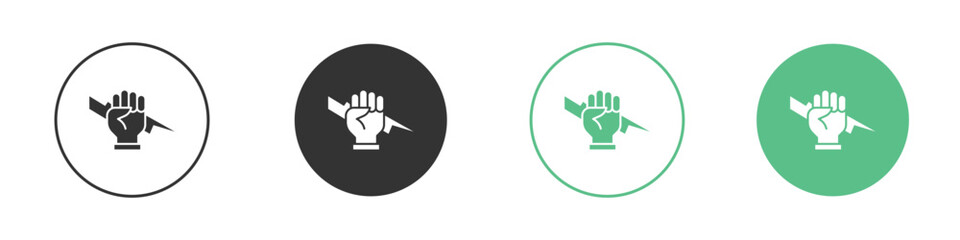 Hand with Power icon vector pictogram for ui ux interface elements