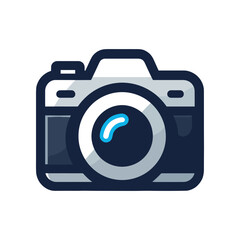 Vintage camera resting on a wooden table with a blurred outdoor garden view in the background