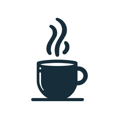 A steaming cup of coffee on a simple saucer, evoking warmth and comfort in a cozy setting