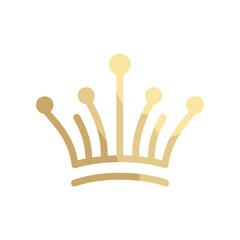 Elegant golden crown illustration on a white background, symbolizing royalty and achievement