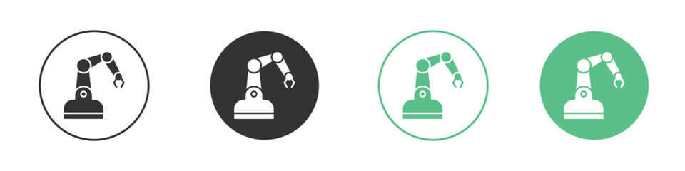 Industrial robot icon vector pictogram for ui ux interface elements