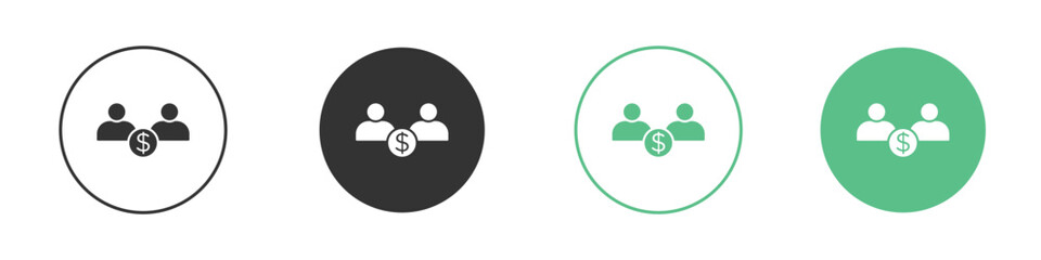 Joint account icon vector pictogram for ui ux interface elements.