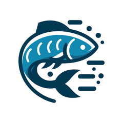 Stylized illustration of a fish in motion, showcasing aquatic life with dynamic elements