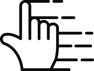 Manual cursor with movement lines. isolated on white background. icon in modern design. vector illustration.
