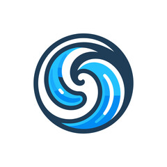 Vibrant circular design representing swirling water, ideal for aquatic themes or branding