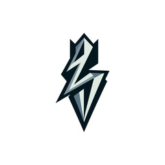 Abstract lightning bolt logo design featuring sharp geometric shapes on a white background