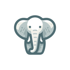 Cute cartoon elephant standing upright with a friendly expression against a simple background