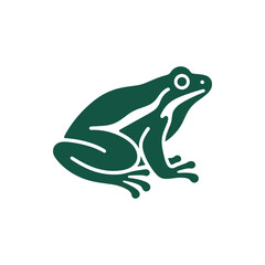 A green frog perched on a surface, showcasing its intricate features and natural pose