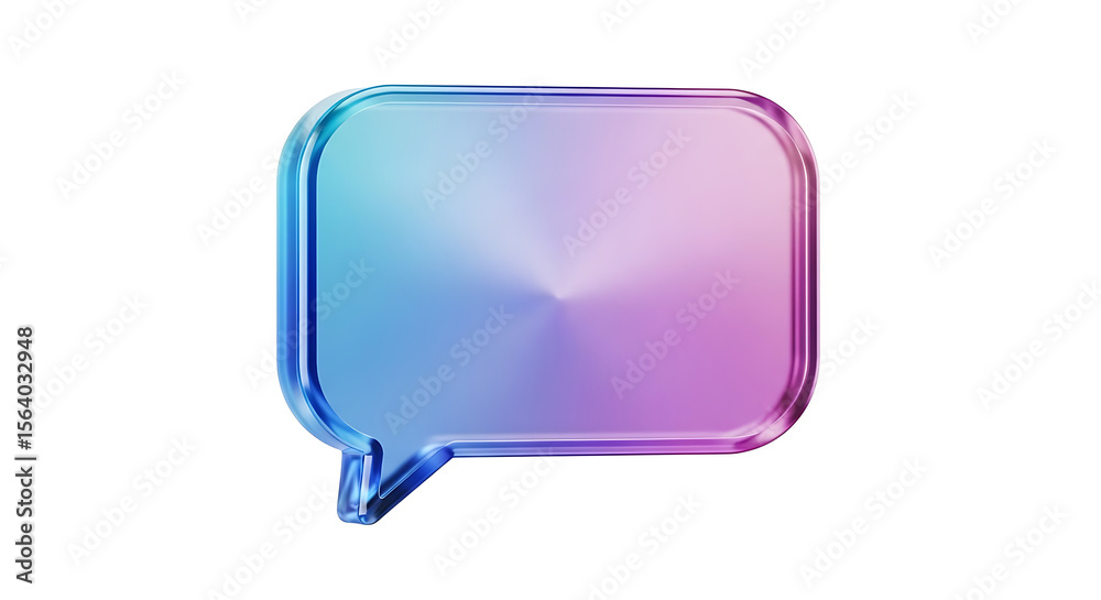 Fototapete vibrant gradient speech bubble 3d render of a colorful communication icon