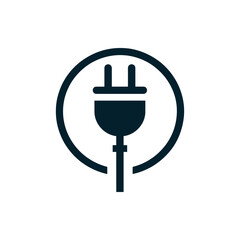 Obraz premium Minimalistic electric plug icon within a circular design, symbolizing energy connection