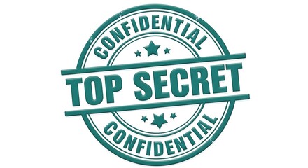 Fototapeta premium Teal top secret confidential stamp with stars image