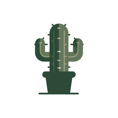 A tall green cactus in a simple pot against a plain background, symbolizing resilience