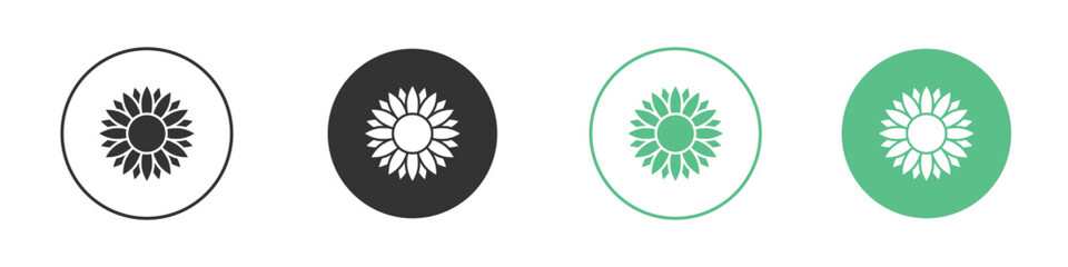 Sunflower icon vector pictogram for ui ux interface elements