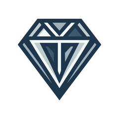 Modern geometric diamond design with sharp lines and contrasting colors, ideal for branding