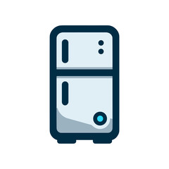 Modern refrigerator standing upright, showcasing sleek design with minimalistic features