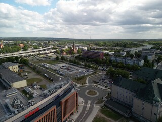 Szczecin - Polska - stolica Zachodniopomorskiego województwa ujęcia z drona