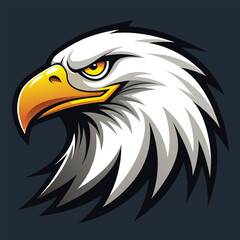 Fototapeta premium Bald Eagle Head Vector Art - Majestic Bird of Prey Illustration