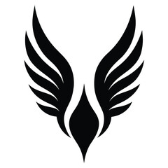 Black Angel Wings Icon - Freedom and Flight Symbol