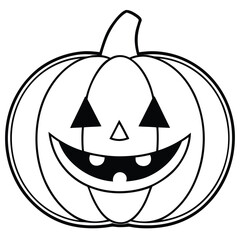 Simple Jack-o'-Lantern Outline - Halloween Pumpkin Coloring Page