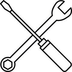 wrench and screwdriver vector