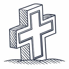 Obraz premium cross vector illustration