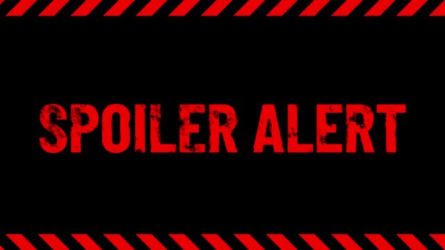 spoiler alert animation text with black background