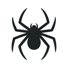 Simple Black and White Silhouette of a Spider stylized solid black silhouette spider white background spider silhouette black white insect arachnid animal icon
