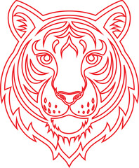 head of a tiger vector icon on a white background