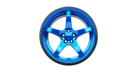 blue wheel rim isolated on  white background , transparent png 