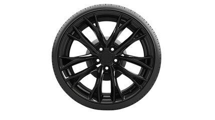 black wheel rim isolated on  white background , transparent png 