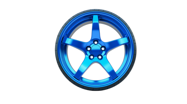 blue wheel rim isolated on  white background , transparent png 
