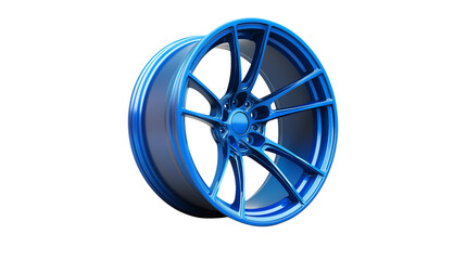 blue wheel rim isolated on  white background , transparent png 