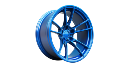 blue wheel rim isolated on  white background , transparent png 