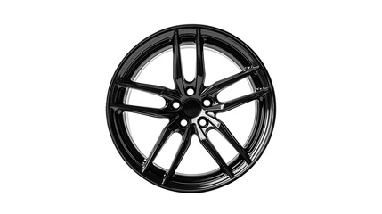 black wheel rim isolated on  white background , transparent png 