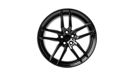 black wheel rim isolated on  white background , transparent png 