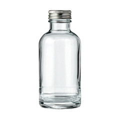 A-clear-glass-water-bottle-empty-isolated-on-a-pristine-white-background.