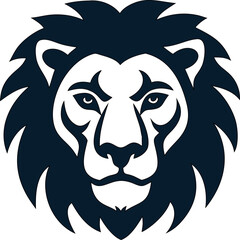Powerful lion face flat vector in modern style, perfect for bold designs.