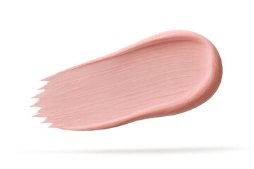 Fototapeta premium Creamy peach pink cosmetic smear isolated on transparent background
