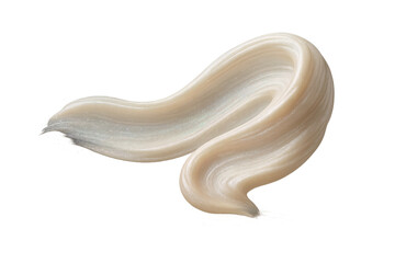 Luxurious pearlescent skincare cream swatch with isolated transparent background