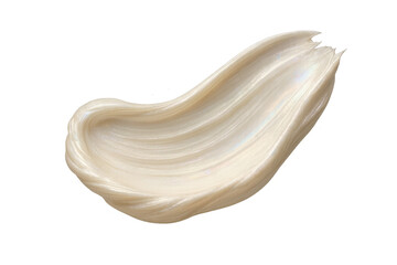 Luxurious pearlescent cosmetic cream stroke isolated on transparent background.
