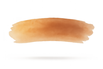 Abstract brown and orange watercolor brush stroke isolated on transparent background