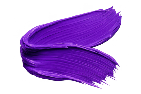 Vibrant purple paint stroke texture isolated on transparent background, artistic - Powered by Adobe