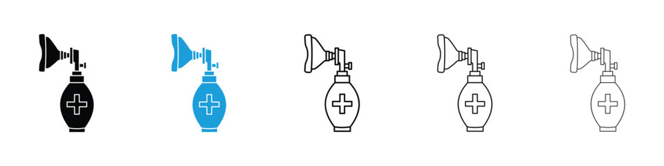 Anesthesia icon in Editable stroke and solid flat vector pack