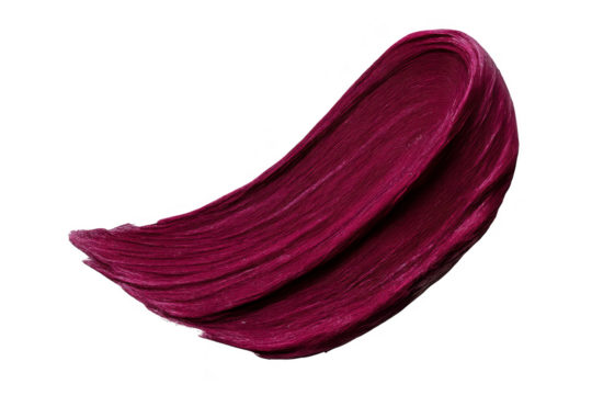 Vibrant magenta hair dye swatch isolated on a transparent background