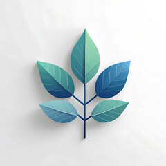 Elegant Teal and Green Paper Cut Leaves Design