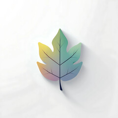 Colorful Gradient Leaf Illustration  Nature's Hues in Digital Art
