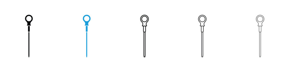 Car dipstick icon in Editable stroke and solid flat vector pack