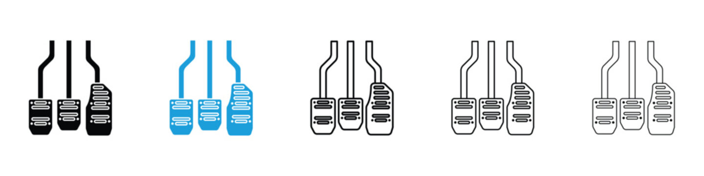 car pedal icon in Editable stroke and solid flat vector pack