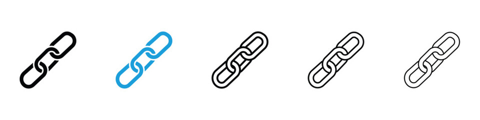 Chain icon in Editable stroke and solid flat vector pack